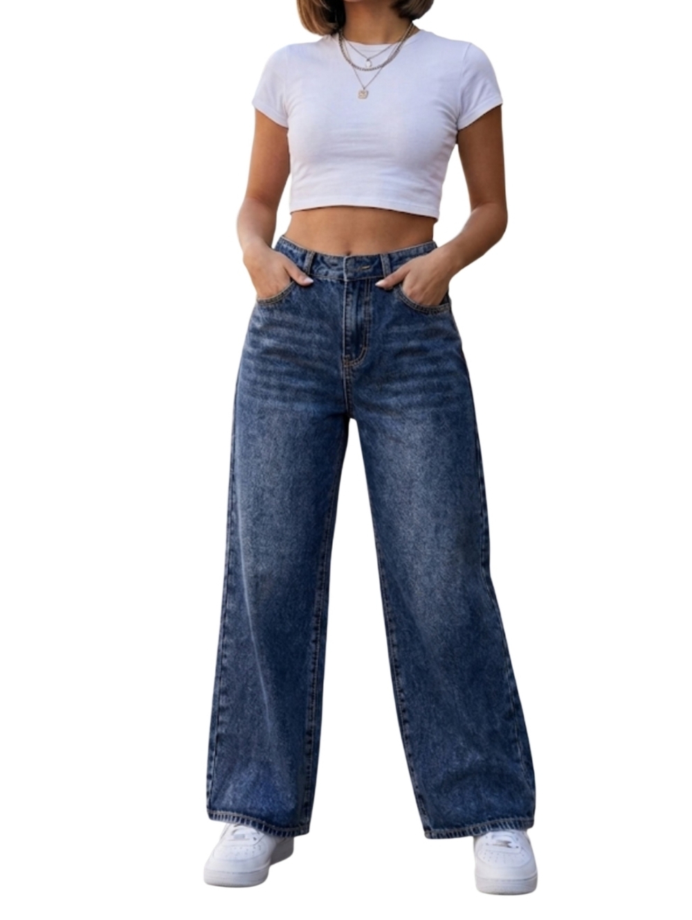 Edikted Mid-Rise Wide Leg Jean Size Small